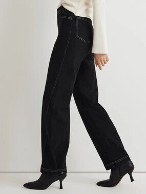 NEW NWOT! MADEWELL THE PERFECT VINTAGE WIDE-LEG JEANS SNAP HEM BARREL sz 29